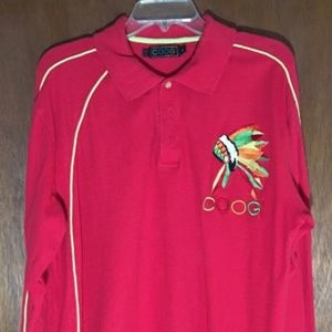 Men's Coogi long sleeve polo shirt size L